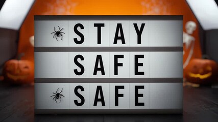 Halloween Season Safety Reminder, A Lightbox Message for a Spooky Season