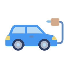 Electric car charging station concept illustration on black background minimalist style