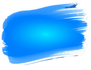 Abstract Blurry Blue Brushstroke Sticker with Fuzzy Edges, PNG on Transparent Background