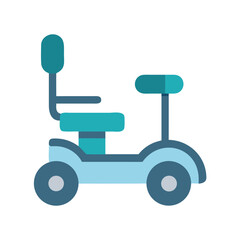 Electric mobility scooter icon in flat design for accessibility concepts on black background