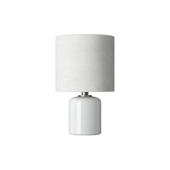 Modern White Ceramic Table Lamp with Linen Shade