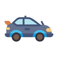 Stylized flat vector illustration of a futuristic concept car on a black background