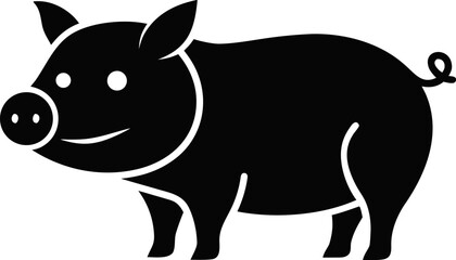 A Pig Simple Graphic Symbol Clean Silhouette Solid