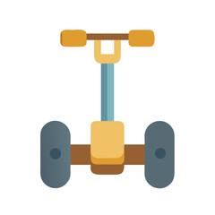 Isolated two wheeled scooter illustration on black background emphasizing simple and modern design