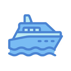 Obraz premium Illustration of a stylized yacht sailing on water against a black background