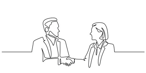 Business Agreement Handshake Line Illustration