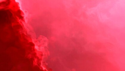 A vibrant, deep crimson, cloud-like formation fills the image, creating an intense and dramatic atmosphere.