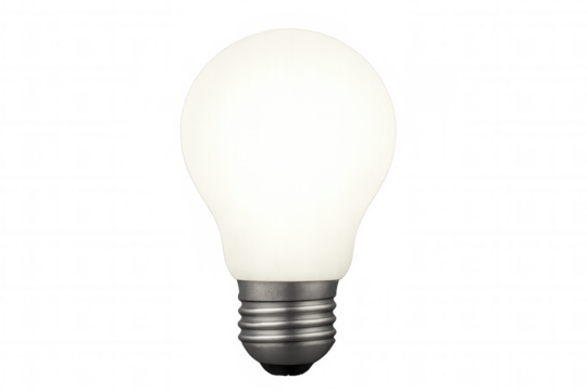 Glowing luminous bulb on transparent backdrop, symbolizing innovative thinking and creative breakthrough