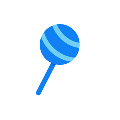Blue swirl lollipop candy vector illustration simple icon sweet treat food graphic