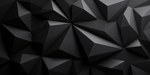 Fototapeta premium Matte Black Geometric Pattern with 3D Depth A sleek, modern background featuring an abstract arrangement of raised geometric shapes