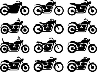 Obraz premium Classic & Custom Motorcycle Silhouettes