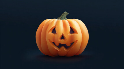 Carved pumpkin with spooky face for Halloween celebration