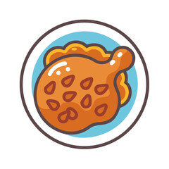 Cute cartoon turtle taco served on a blue plate