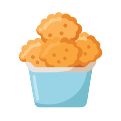 Vector illustration of chicken nuggets in a paper container
