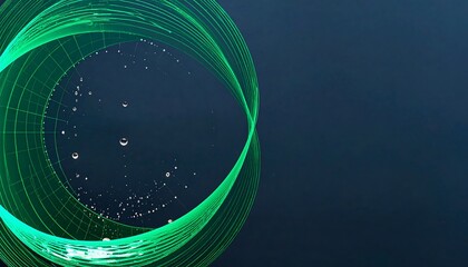 Green Circular Radar Pulse Display Against Dark Navy Background Concept Visualization