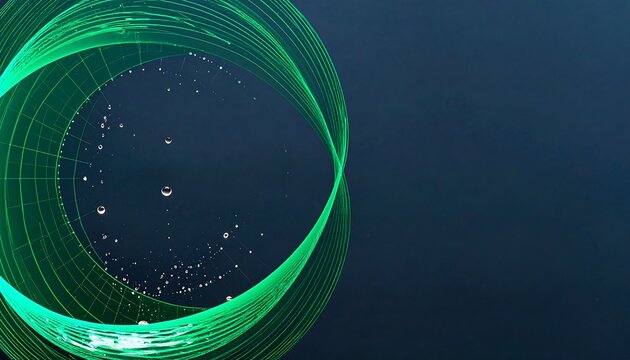 Green Circular Radar Pulse Display Against Dark Navy Background Concept Visualization