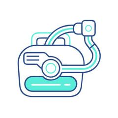 Simple flat style abstract machine illustration on black background