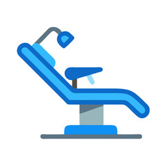 Minimalistic flat design dental chair against a dark background