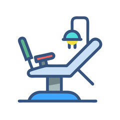 Stylized dental chair on black background for healthcare concepts