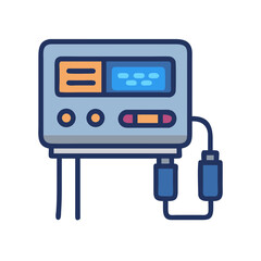 Isolated illustration of test equipment on a black background