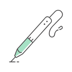 Graphic pen outline drawing on black background illustration art