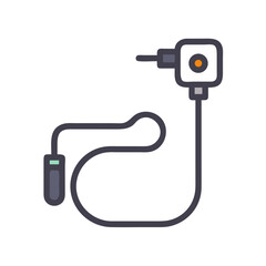 Otolaryngology tool with light source and connected cable