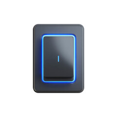 Modern Illuminated Light Switch - On/Off Control, Blue LED Backlight, Dark Grey Panel
