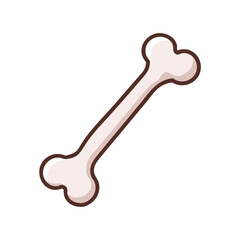 Cartoon dog bone with rounded edges on black background