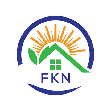 FKN Green Home Logo &ndash; Eco Friendly, Solar Energy, Real Estate and Sustainable Living Symbol. FKN Letter Logo.
