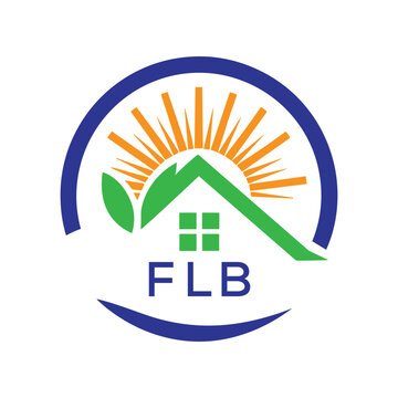 FLB Green Home Logo &ndash; Eco Friendly, Solar Energy, Real Estate and Sustainable Living Symbol. FLB Letter Logo.
