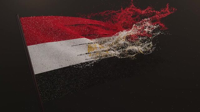 Particle flag animation of Egypt. The Arab Republic of Egypt flag animation. Waving flag video of Egypt