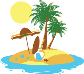 summer beach vector illustration