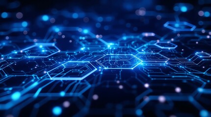 Blue technology background digital network connection futuristic tech circuit board