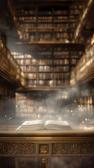 Obraz premium Radiant scared white glowing Bible library manuscript page radiate divine light.