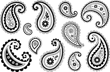 Elegant Paisley Pattern Vector Set