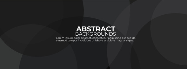 Modern abstract dark black and gray circle shapes with transparent effect.
