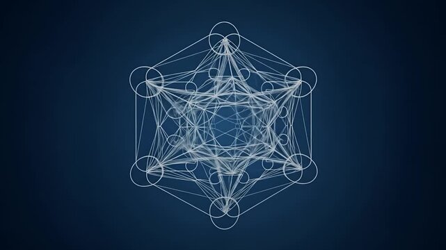 Abstract Metatron Cube Animation Sacred Geometry Science Art
