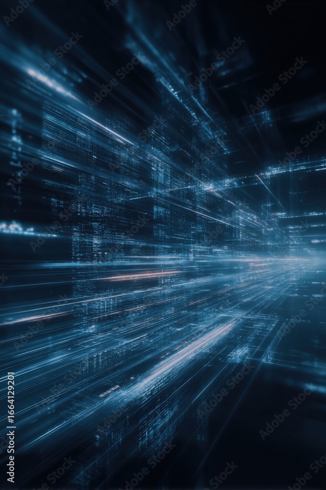 Poster abstract technological background with glowing lines and geometric structures for high tech and digi