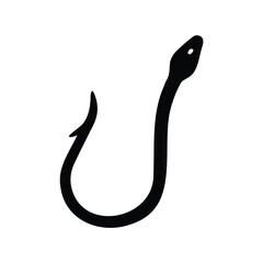 Abstract Symbolic Representation of a Serpent Hook Depicting Danger and Allure