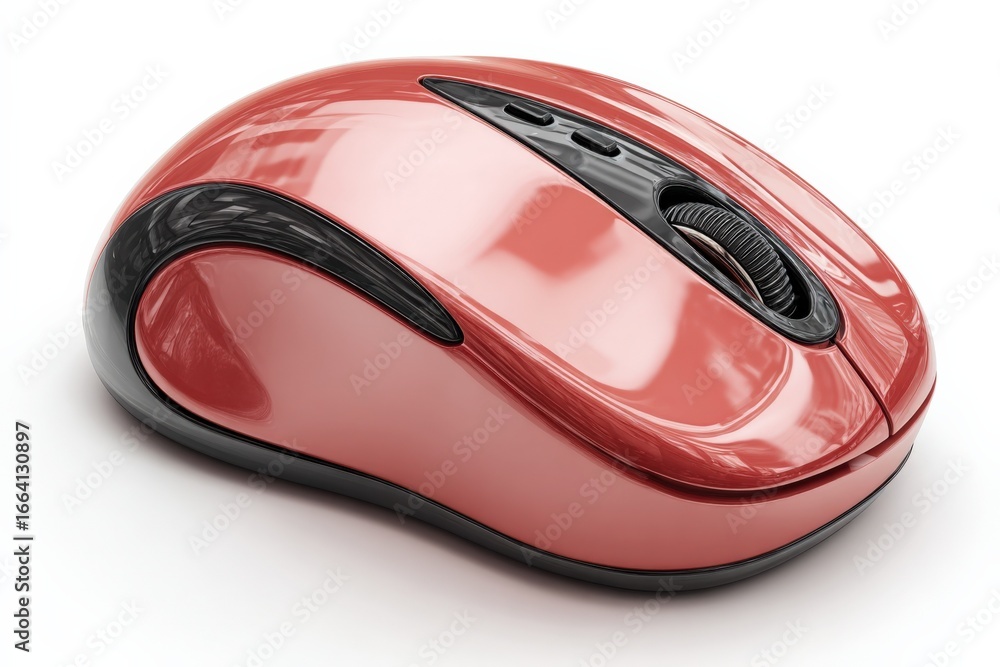Poster ergonomic wireless mouse with sleek design for comfortable computing on white background