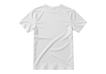 Plain white t shirt back view isolated on transparent background
