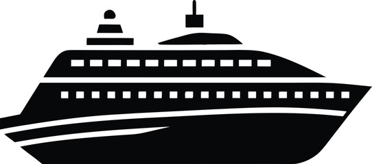 cruise ship icon silhouette vector