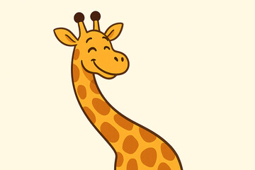 Obraz premium 柔らかな色調で仕上げた楽しそうなキリンのイラスト
