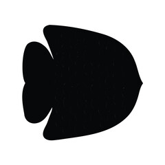 Black silhouette of tropical fish icon - Simple black silhouette of a tropical fish, ideal for marine design, aquarium themes, sea life illustrations, and aquatic vector graphics.
