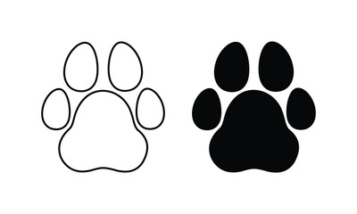 Paw icon vector illustration. Paw vector icon. Cat or dog paw icon. Animal paw vector icon.
