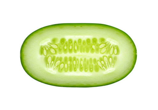 Cucumber cut in half isolated on white or transparent background. PNG