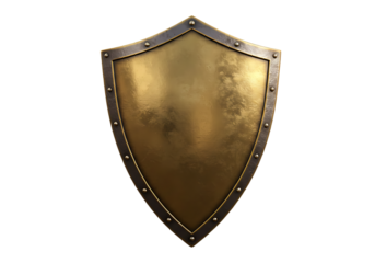 Ornate medieval kite shield isolated on transparent background