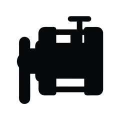 Silhouette representation of a vehicle engine design with a vertical shaft