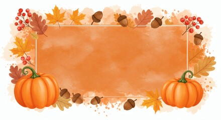 Halloween Copyspace, Pumpkin, Watercolor