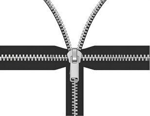 Fototapeta premium Two black zippers opening
